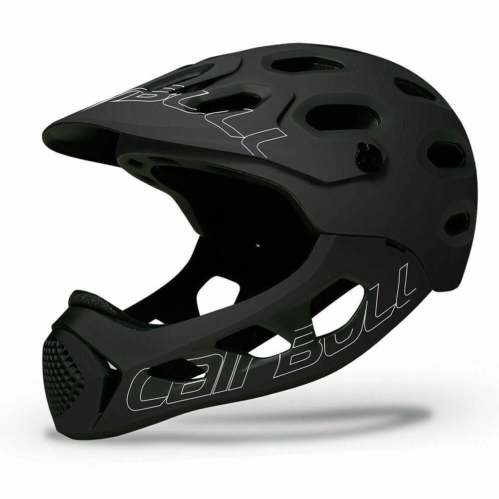 meeteu Fahrradhelm Erwachsene Fahrradhelm BMX MTB Integralhelm (Größen 56-62cm, 4 Farben Helm), Fullfacehelm Kinnbügel Abnehmbar