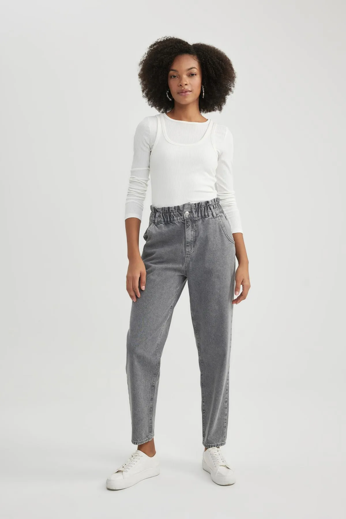 DeFacto  Paperbag High Waist Knöchellange Jeans Waschbare Hose B5464ax23cw