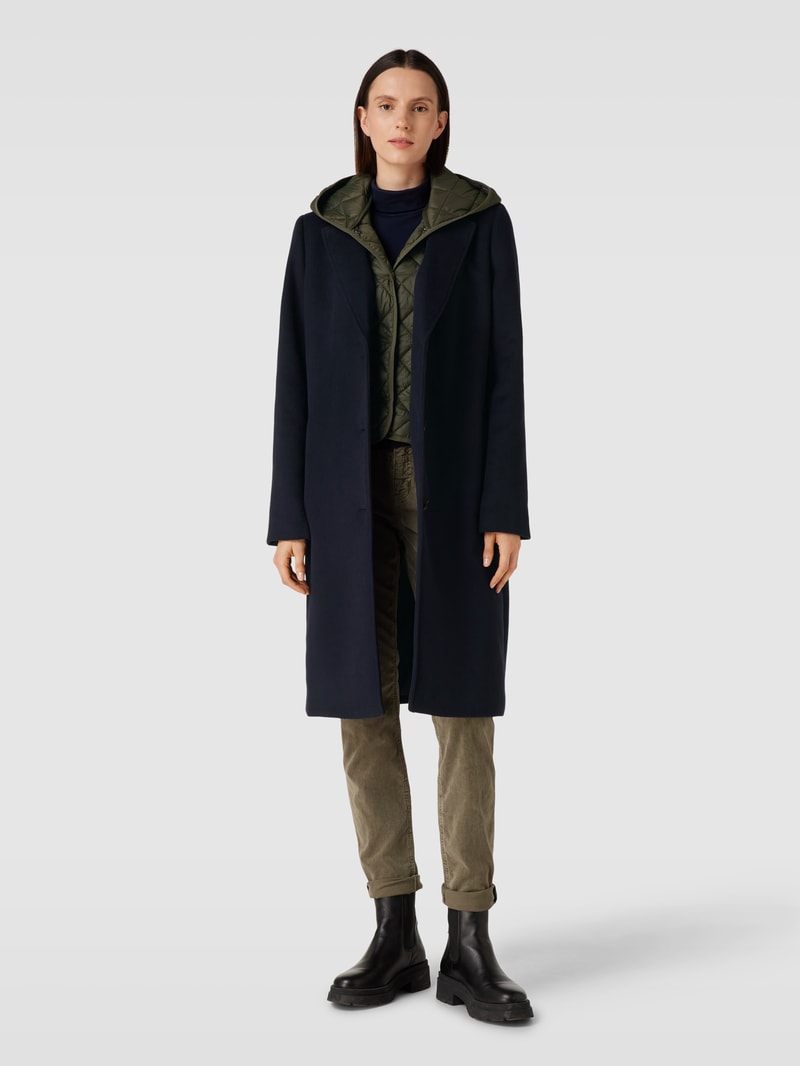 Mantel im Double-Layer-Look mit Eingrifftaschen in marineblau