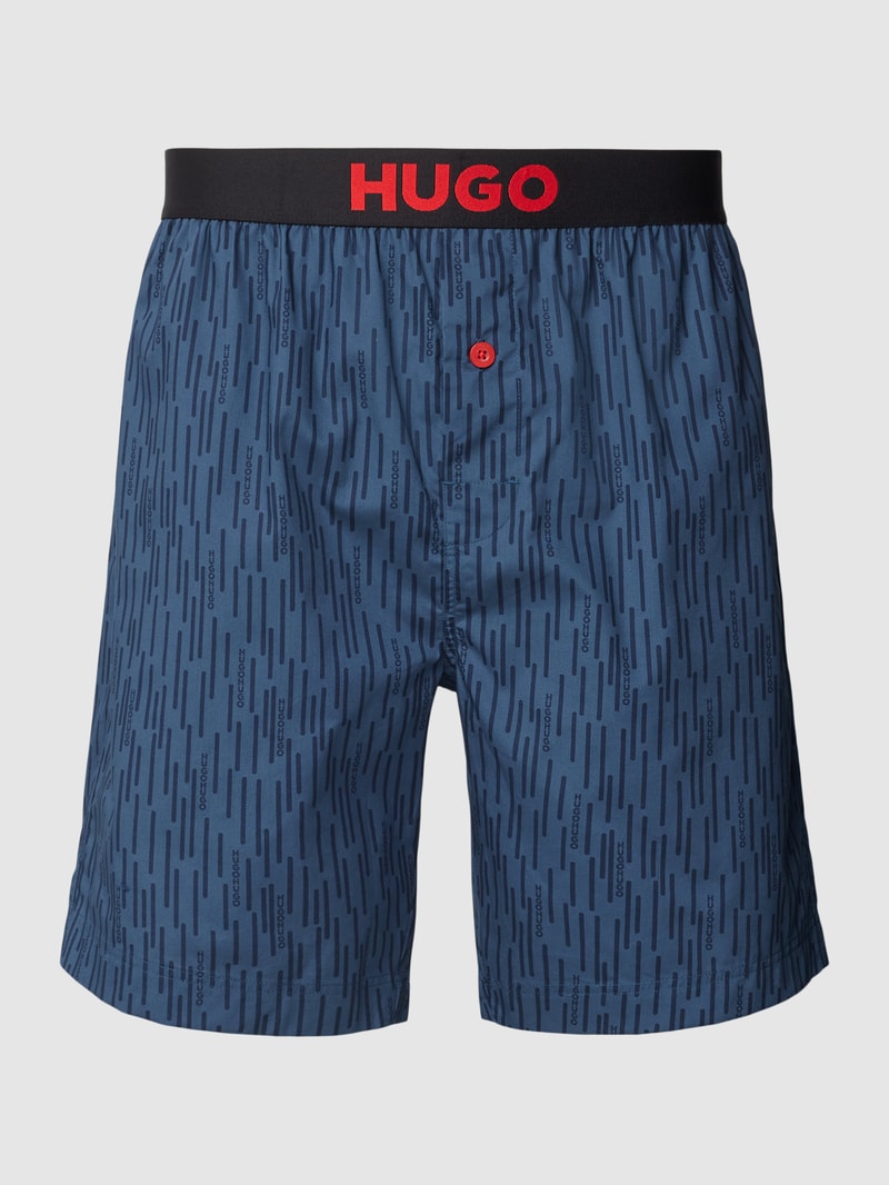 Pyjama-Shorts mit elastischem Logo-Bund Modell 'Hero' in blau