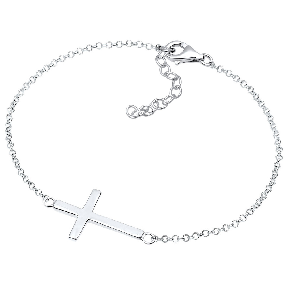 Elli Elli Bracelet Femmes Croix Foi en argent sterling 925 plaqué or rose Bracelet
