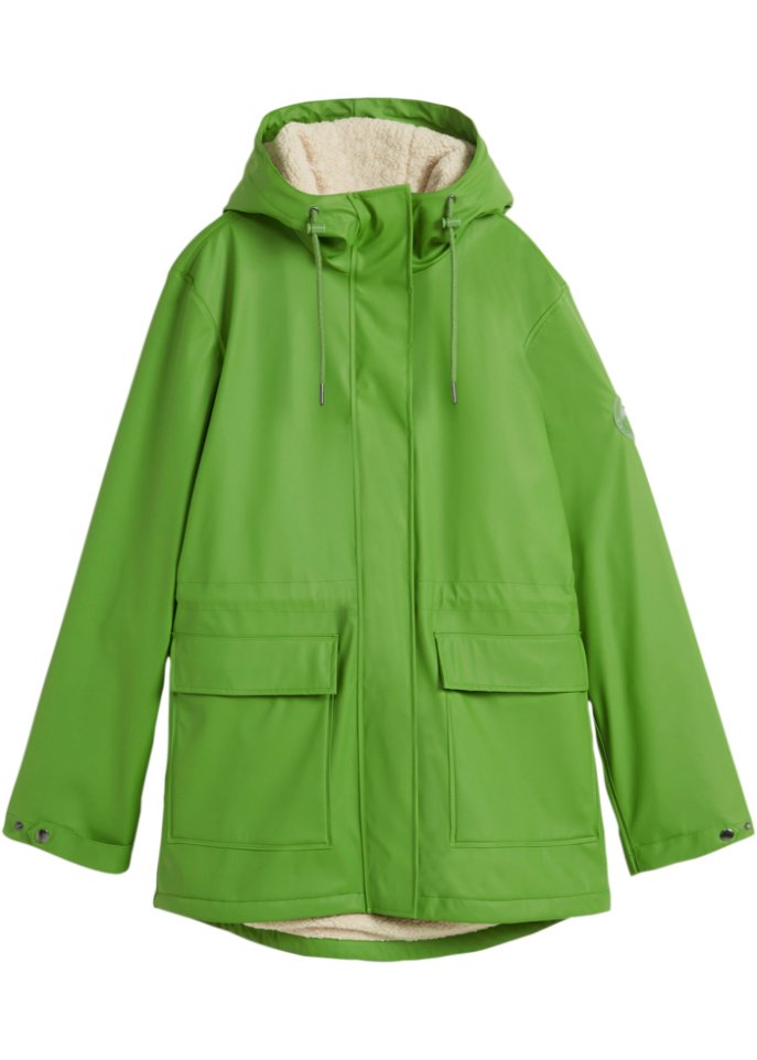 Regenjacke mit Teddyfutter aus wasserdichtem Material