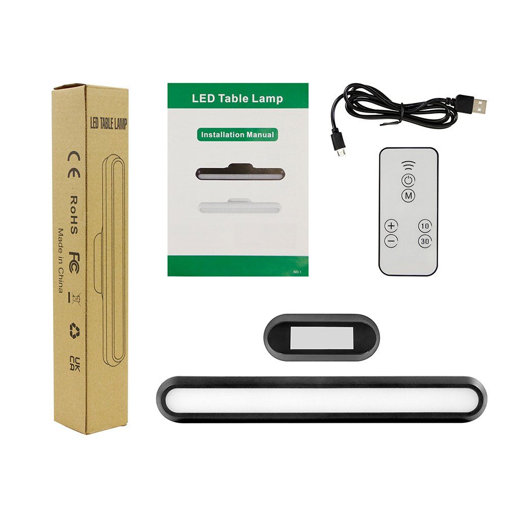 Sunicol LED Unterbauleuchte Dimmbar, Berührungssteuerung/Fernbedienung, Magnetisch montiert, Kaltweiß, Warmweiß, Naturweiß, für Heim Büro Küche Schlafzimmer Loft Schrank Beleuchtung, Wiederaufladbar Batteriebetrieben, Schreibtischlampe Buchlampen