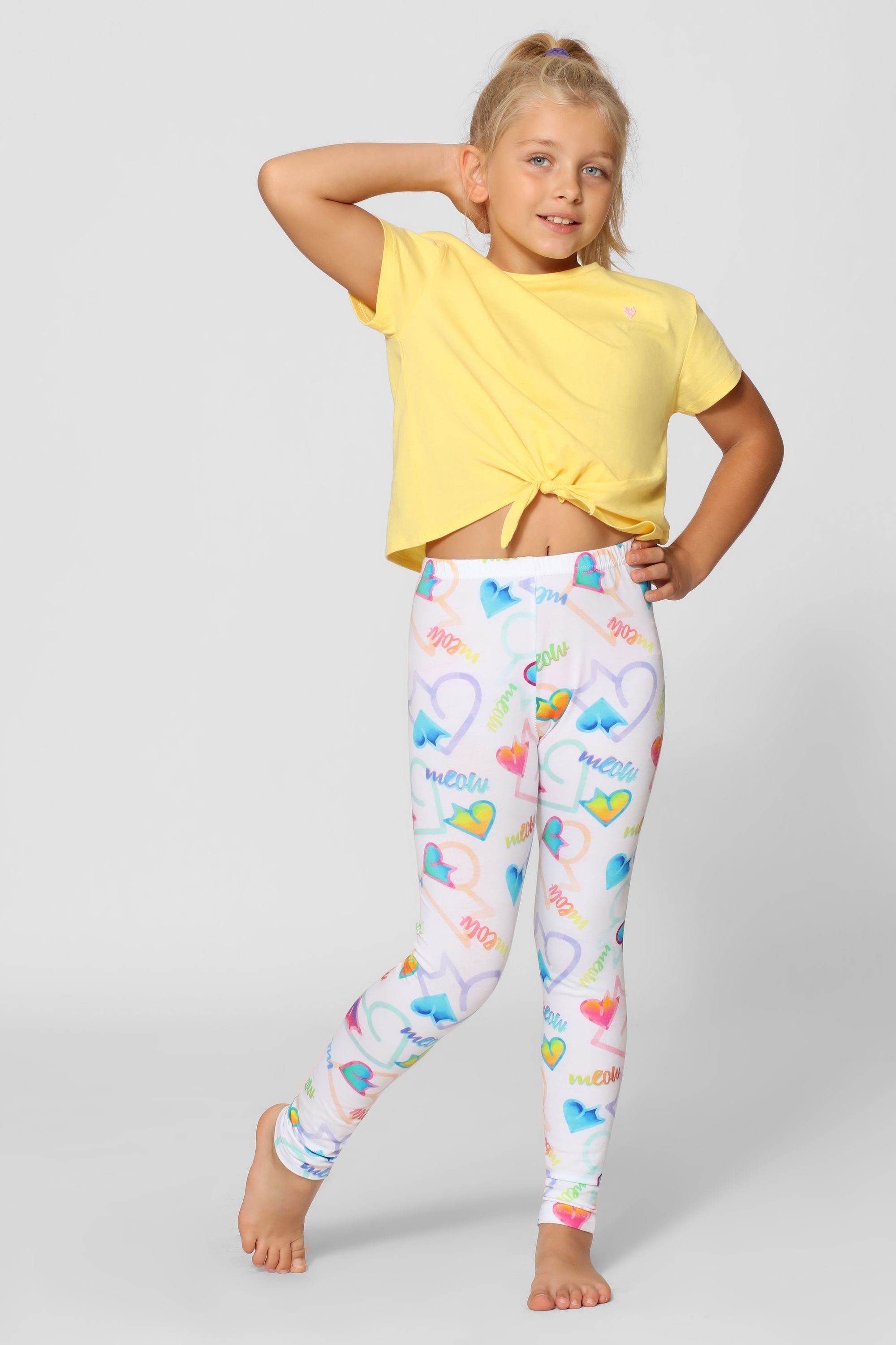 Merry Style Leggings Mädchen Lange Leggings aus Baumwolle MS10-337 (1-tlg) elastischer Bund