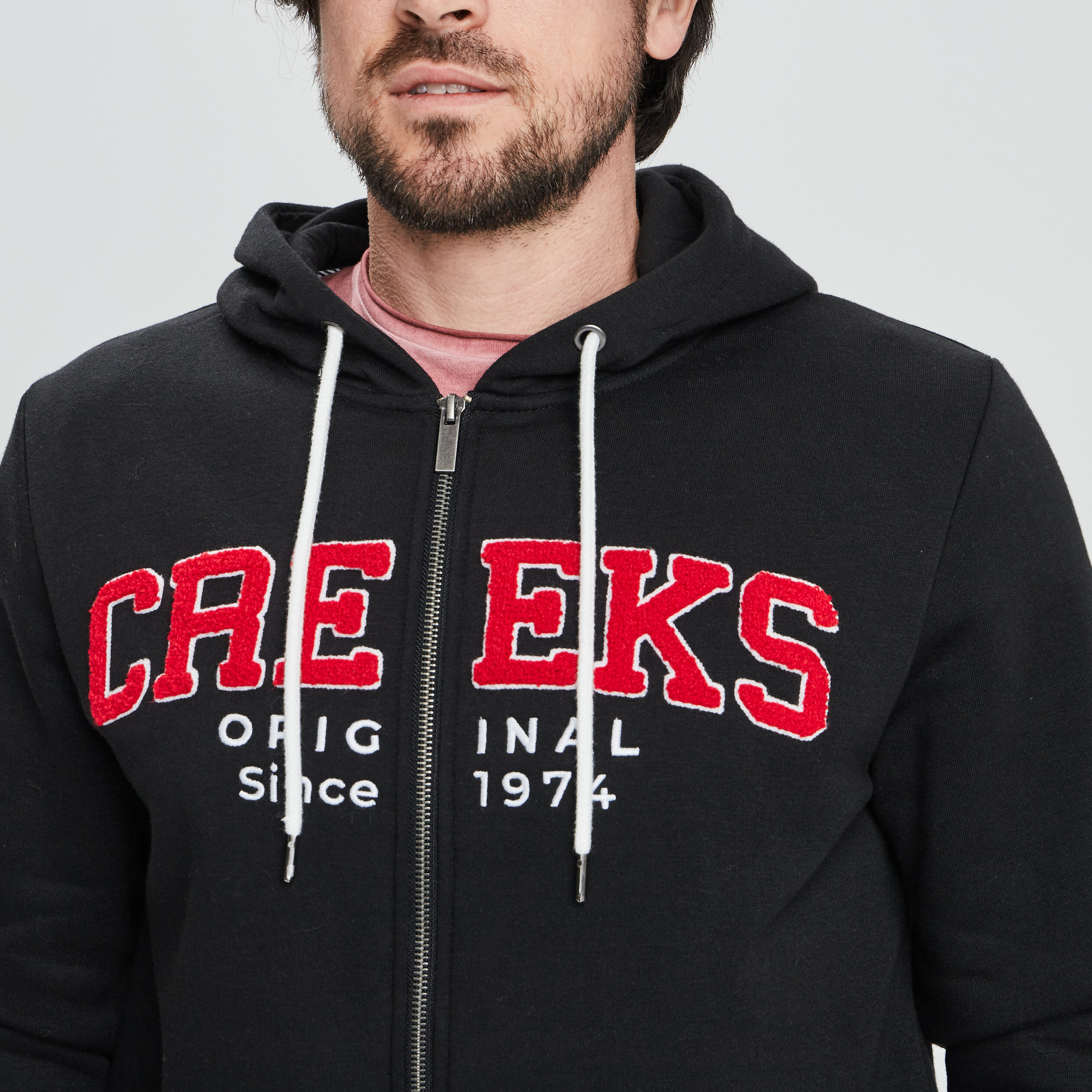 Sweat zippé à capuche Creeks noir homme | La Halle