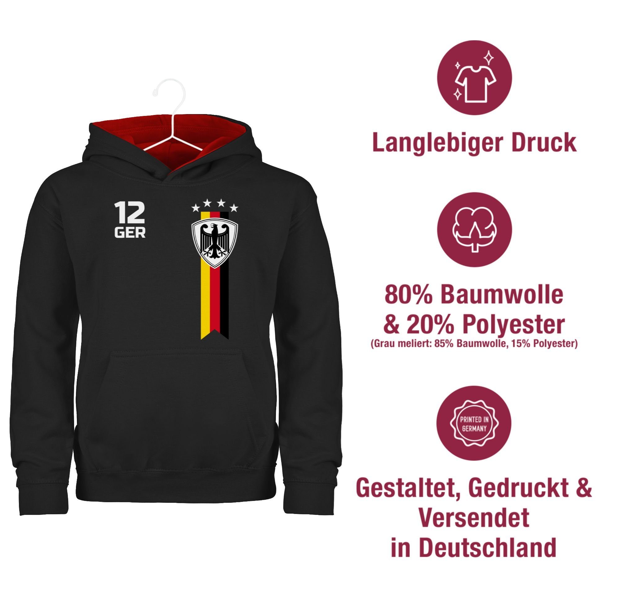 Shirtracer Hoodie WM Fan Deutschland Fussball EM 2024 Kinder