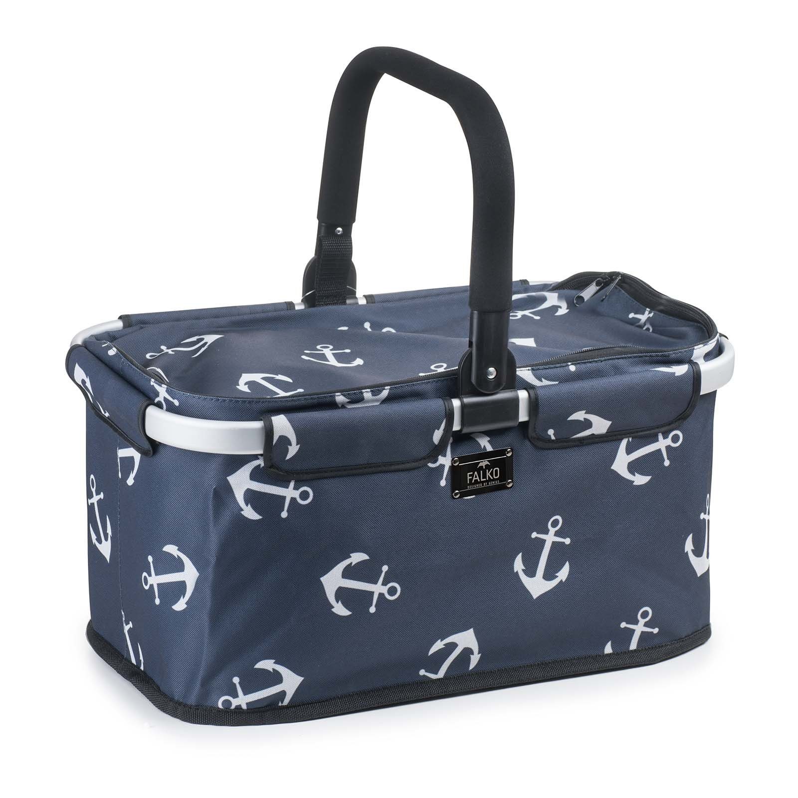 Genius Einkaufskorb Falko Premium Tragekorb Picknickkorb, Lunchkorb Shopping Bag 22 L für Ausflug Camping
