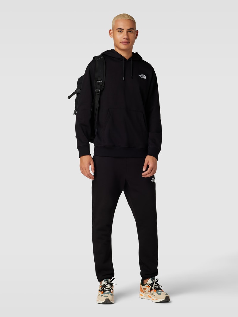 Hoodie mit Label-Stitching in schwarz