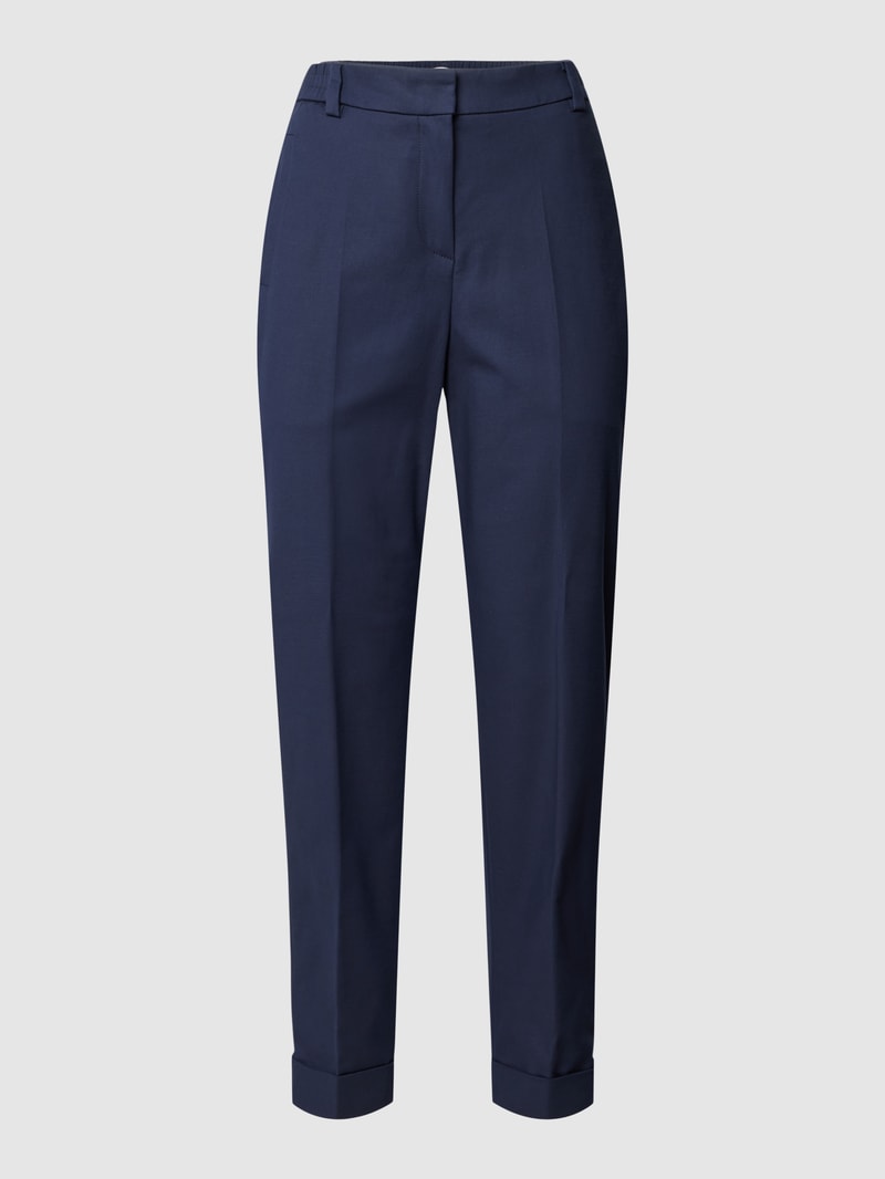 Bundfaltenhose mit seitlichen Eingrifftaschen Modell 'Aiana' in marineblau