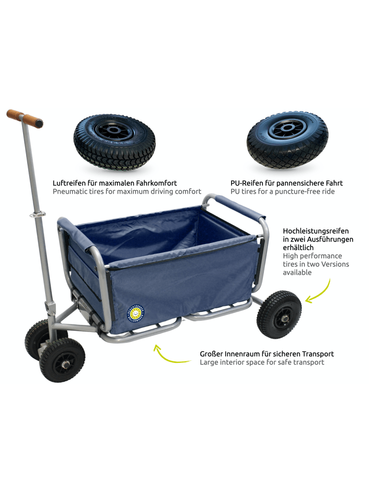 Beachtrekker Beachtrekker LiFe faltbarer Bollerwagen   Bremse, klappbarer Handwagen (Blau) günstig kaufen onesize