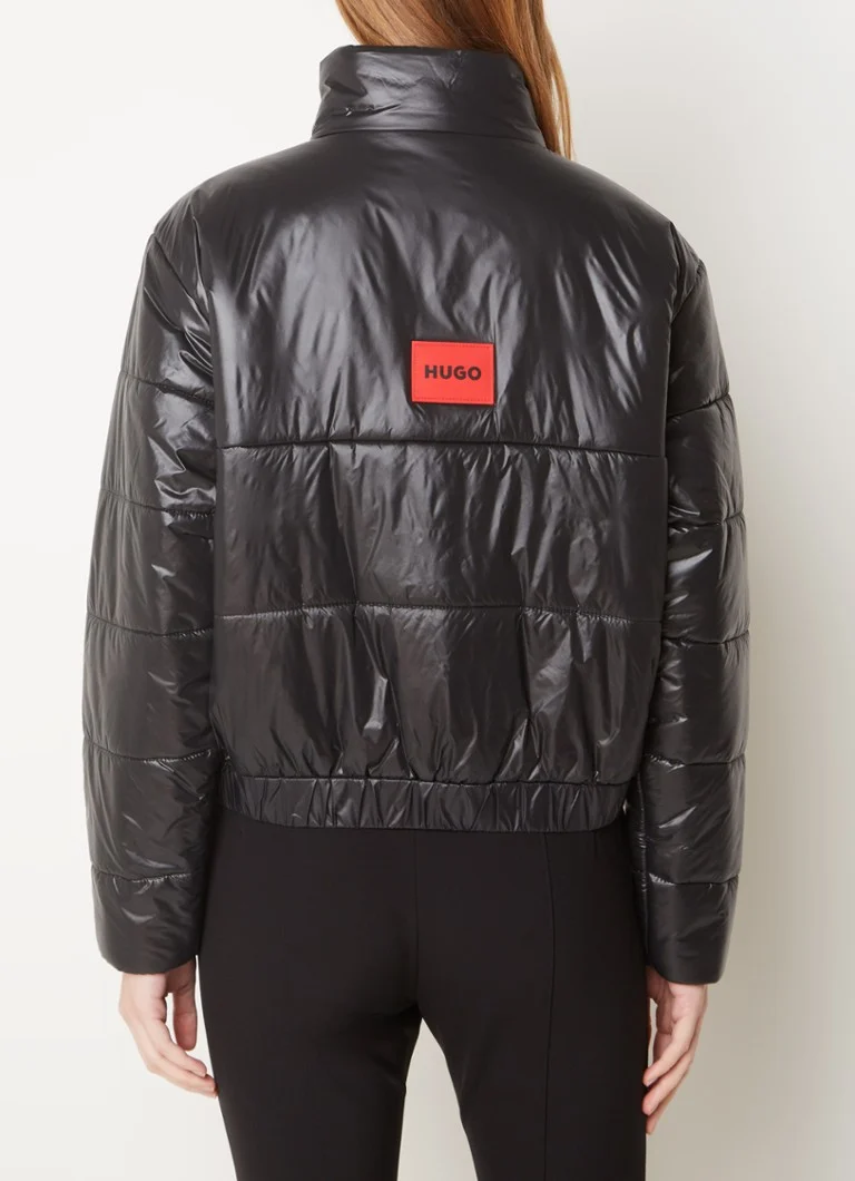 HUGO BOSS  Felara cropped puffer jack met ritszakken en logo