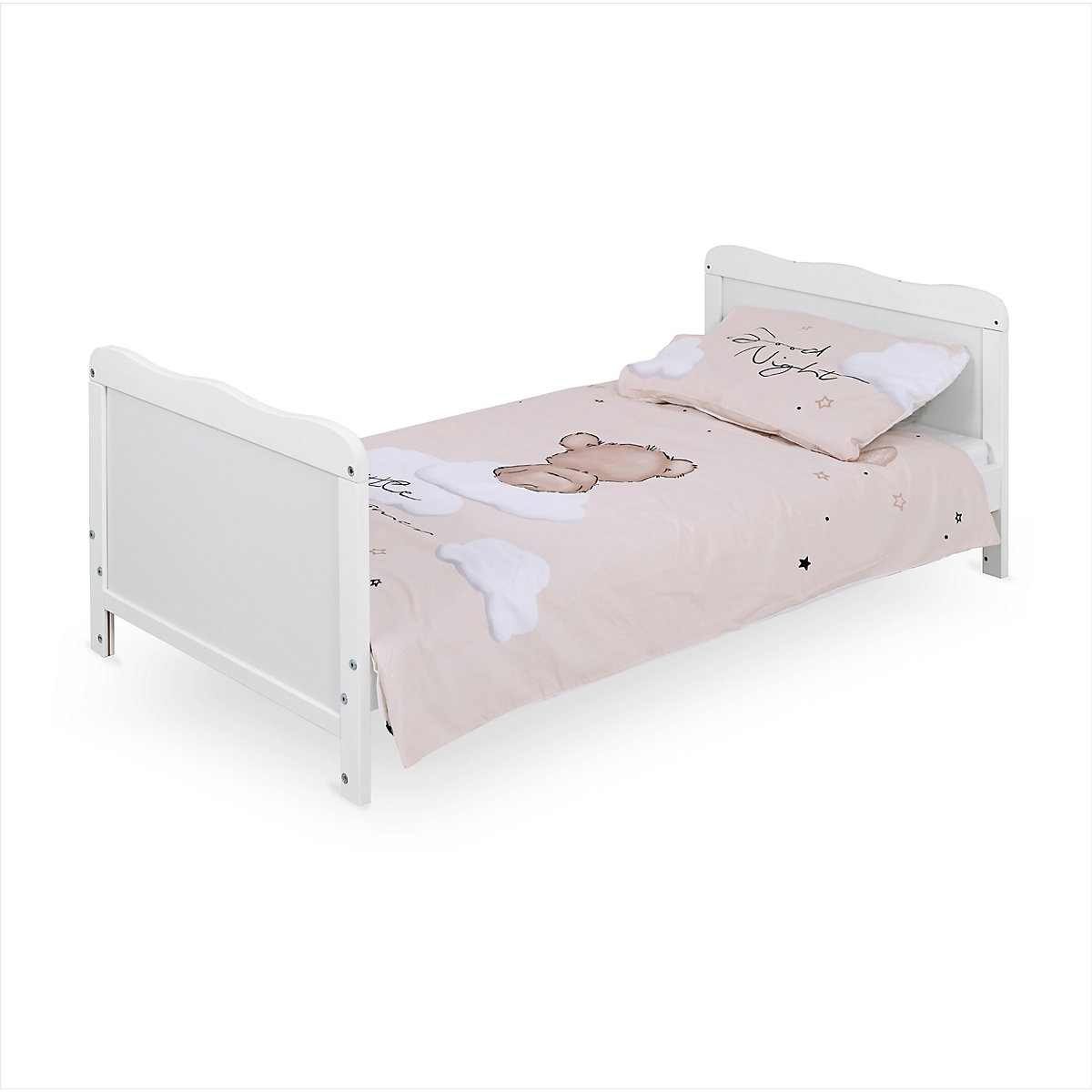 Komplettbett 70 x 140 cm, Little Dreamer, Kiefer weiß