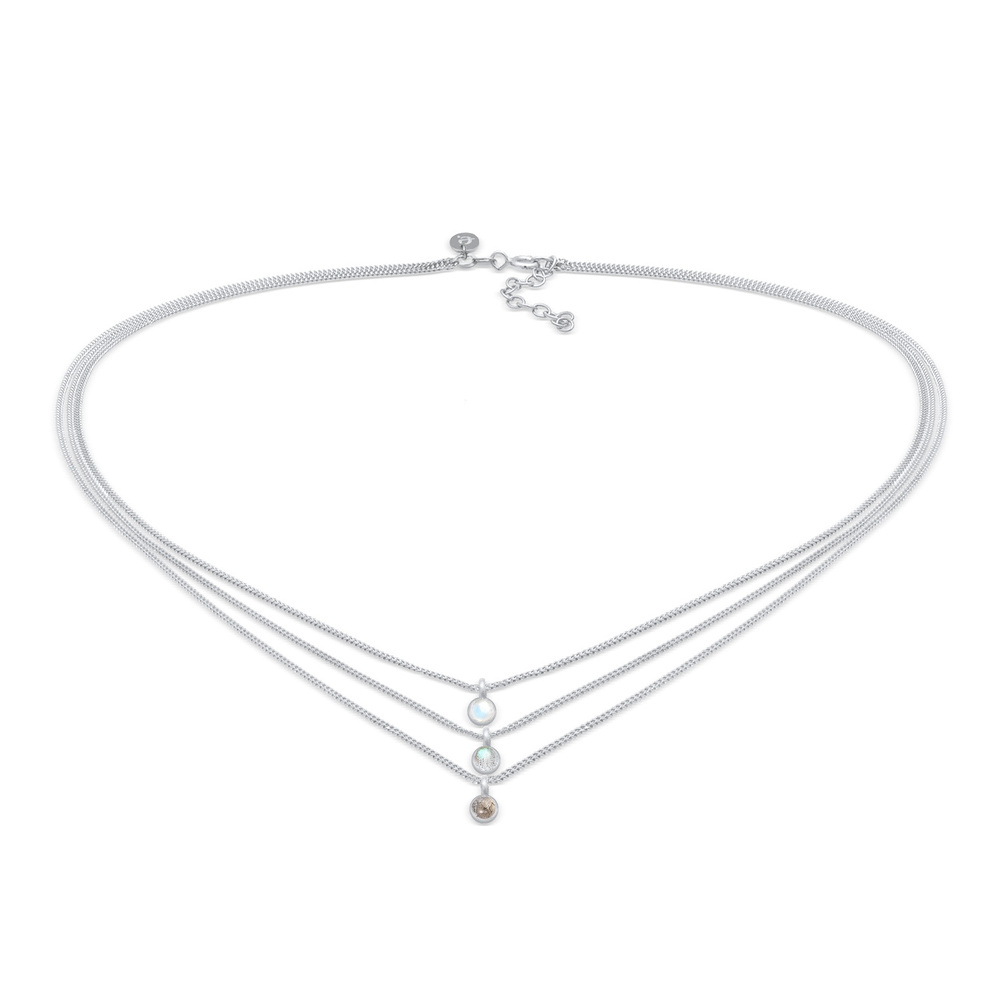Elli PREMIUM Elli PREMIUM Collier Tour de cou pour dames avec tourmaline Lunestone et Labrador collier