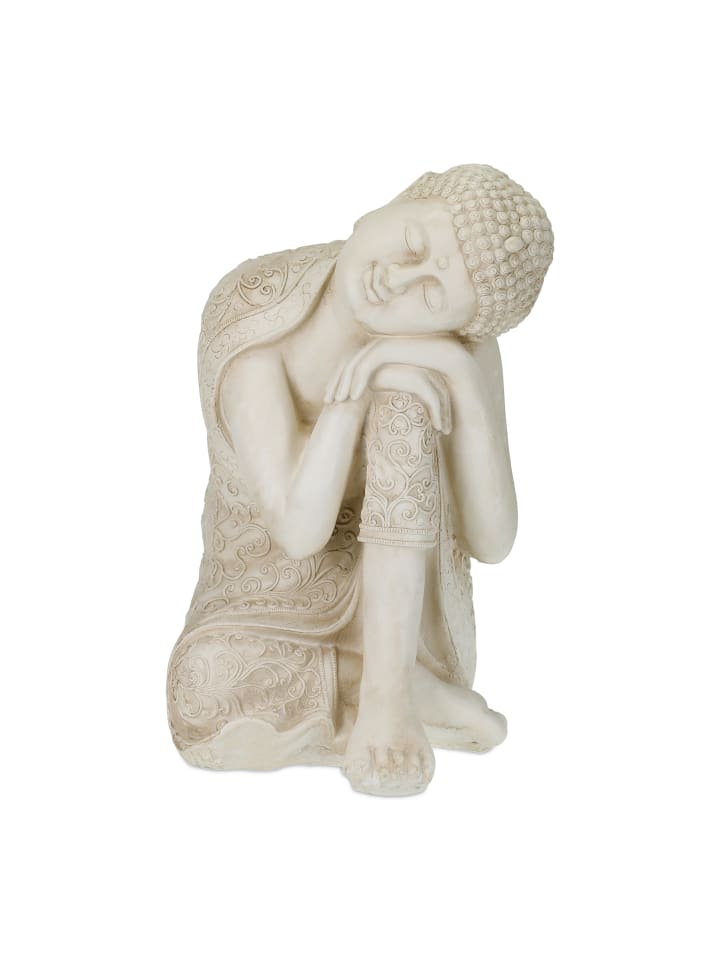 relaxdays Buddha-Figur in Cremeweiß - (B)40,5 x (H)61 x (T)38 cm günstig kaufen onesize