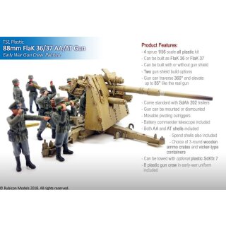 88 mm Flak 36/37 AA/AT gun with SdAh 202 and Crew