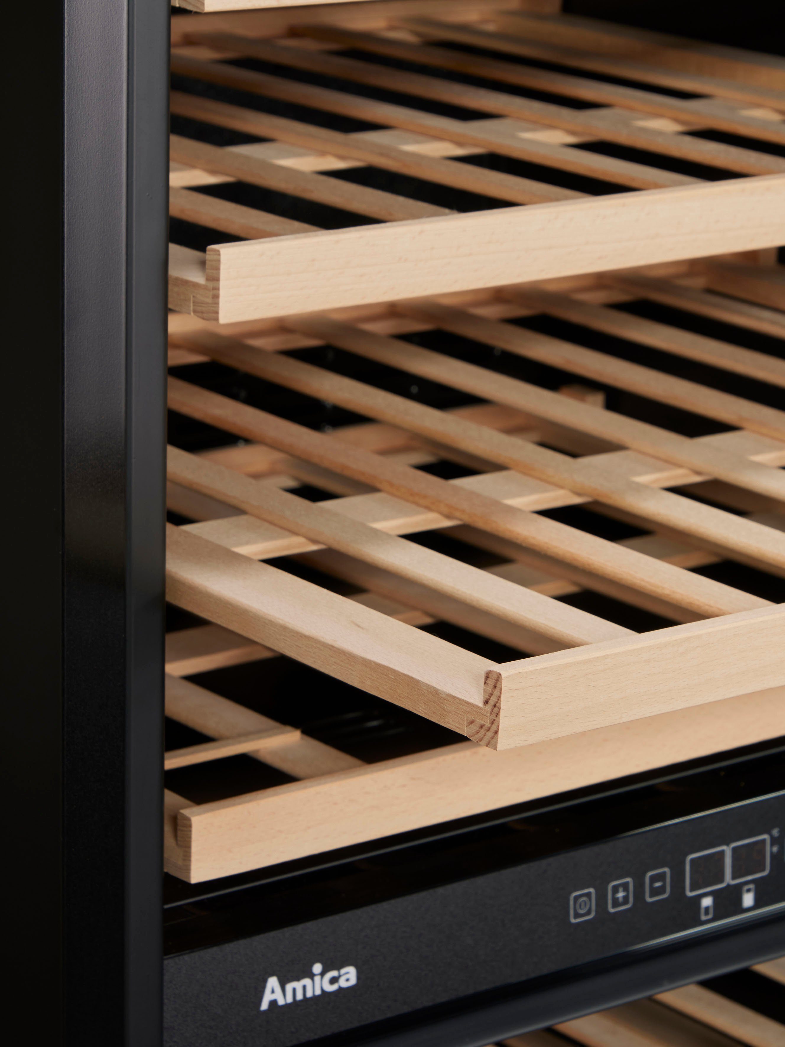 Amica Weinkühlschrank WK 348 100 S,für 117 Standardflaschen á 0,75l, Standkühlschrank