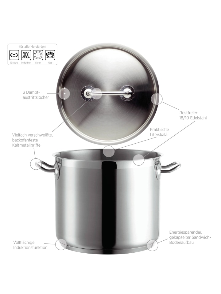 Mäser Gemüsetopf mit Deckel PROFESSIONAL I in Silber günstig kaufen onesize