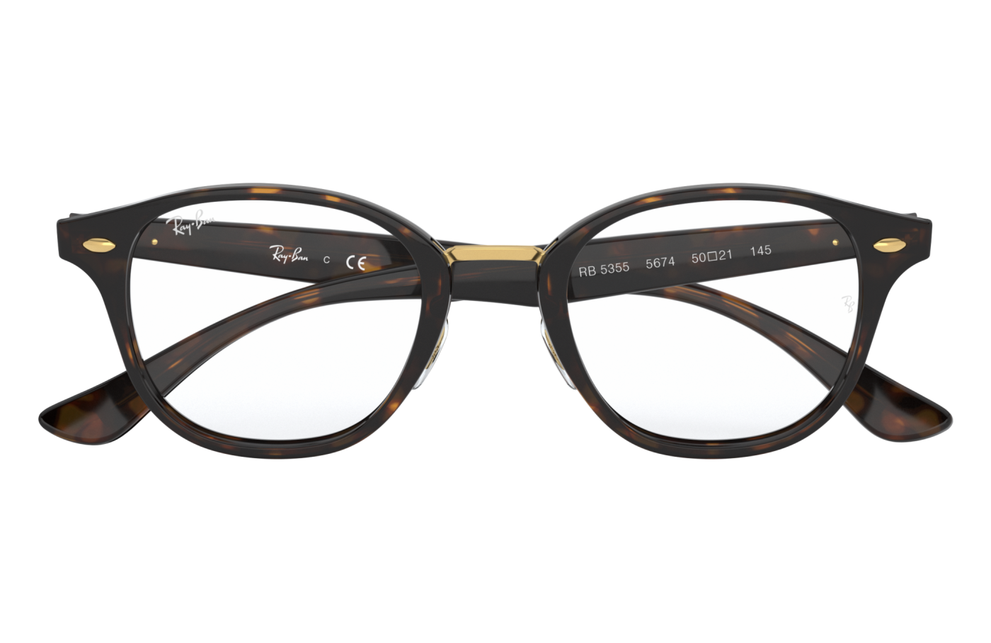 RB5355 OPTICS - Ochelari de soare lucioși cu aspect de carapace de broască țestoasă