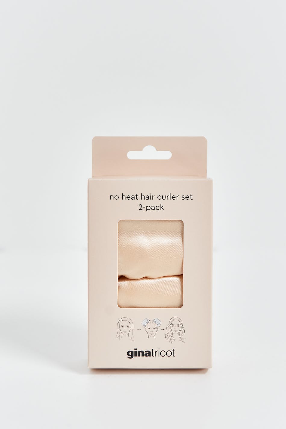 2-pack no heat hair curler & hat set