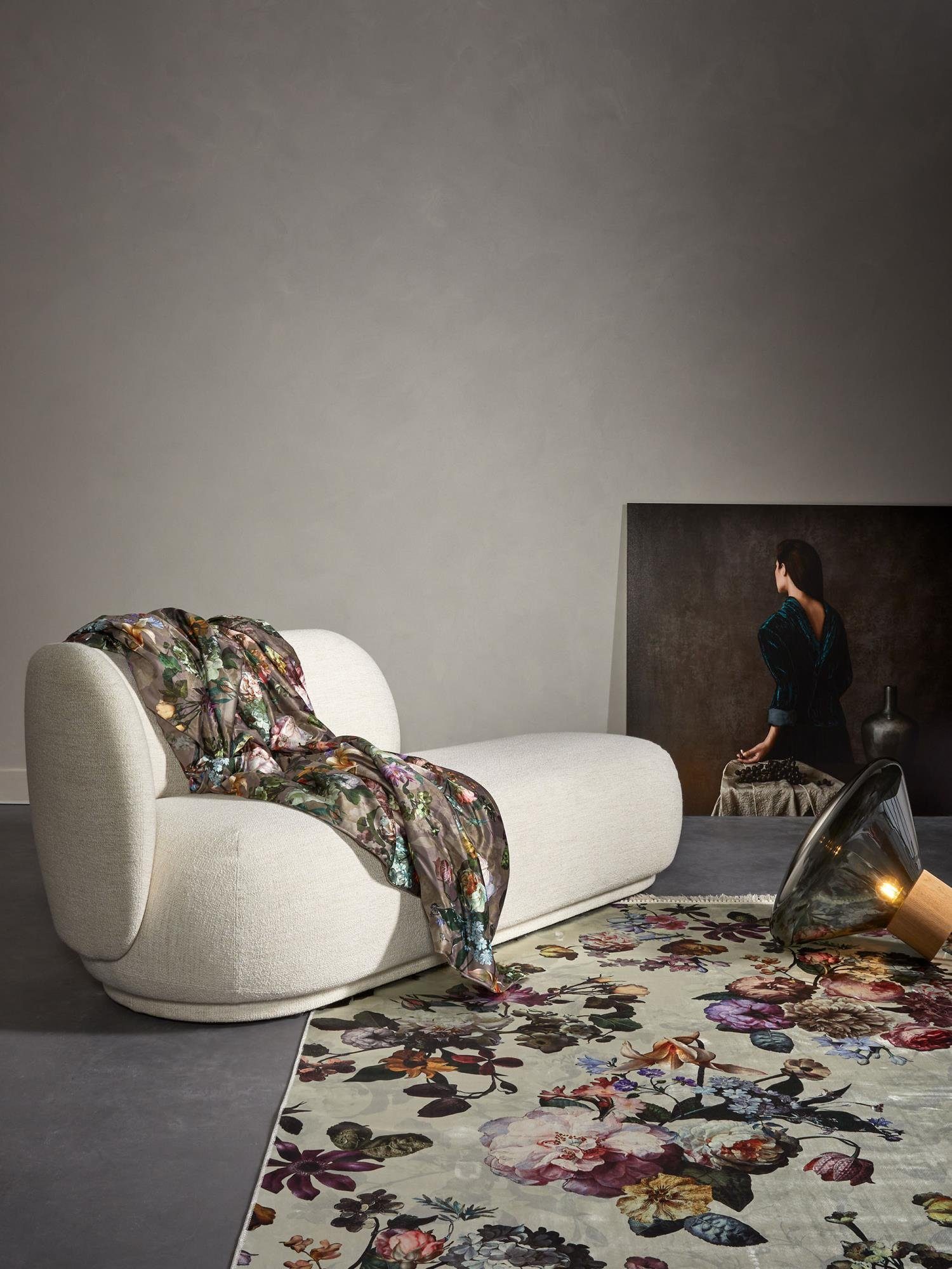 Teppich Fleur, Essenza, rechteckig, Höhe: 6 mm, sehr weicher Flor, mit Blumenprint