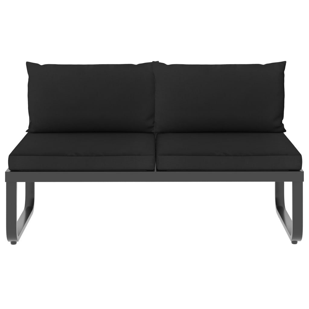 vidaXL Loungesofa 5-tlg. Garten-Ecksofa-Set mit Auflagen Aluminium und WPC, 1 Teile