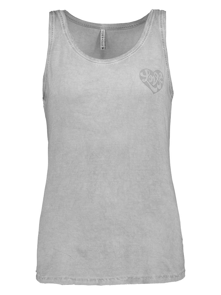 Stitch & Soul Top in Grau günstig kaufen