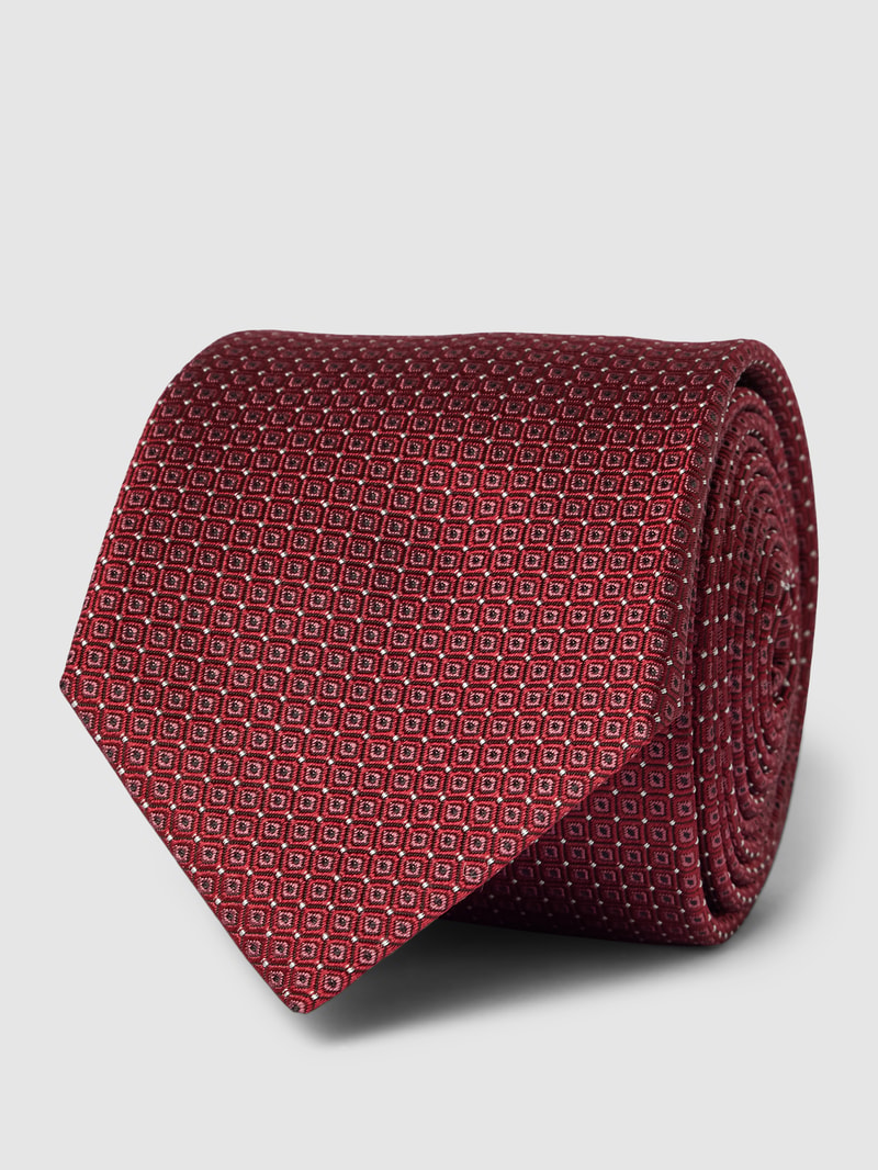 Krawatte mit Allover-Muster (7,5 cm) in bordeaux rot