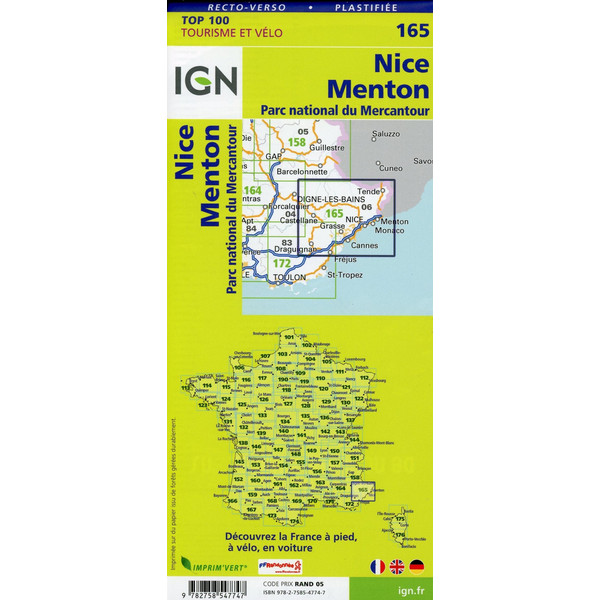 Nice Menton 1:100 000 - Karte