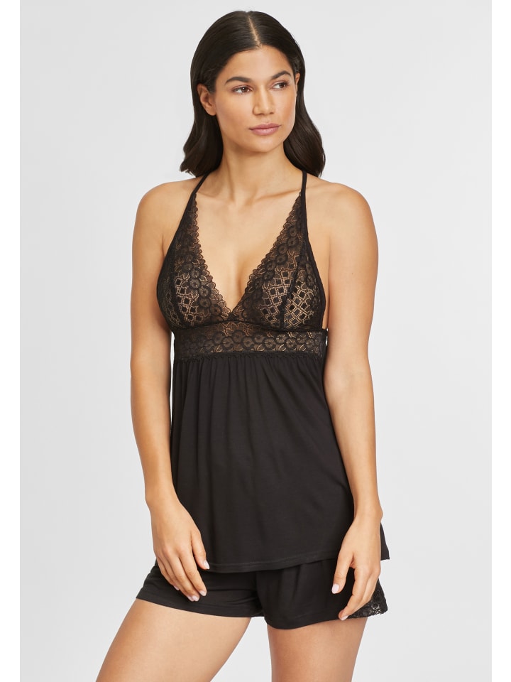 LASCANA Shorty in schwarz günstig kaufen