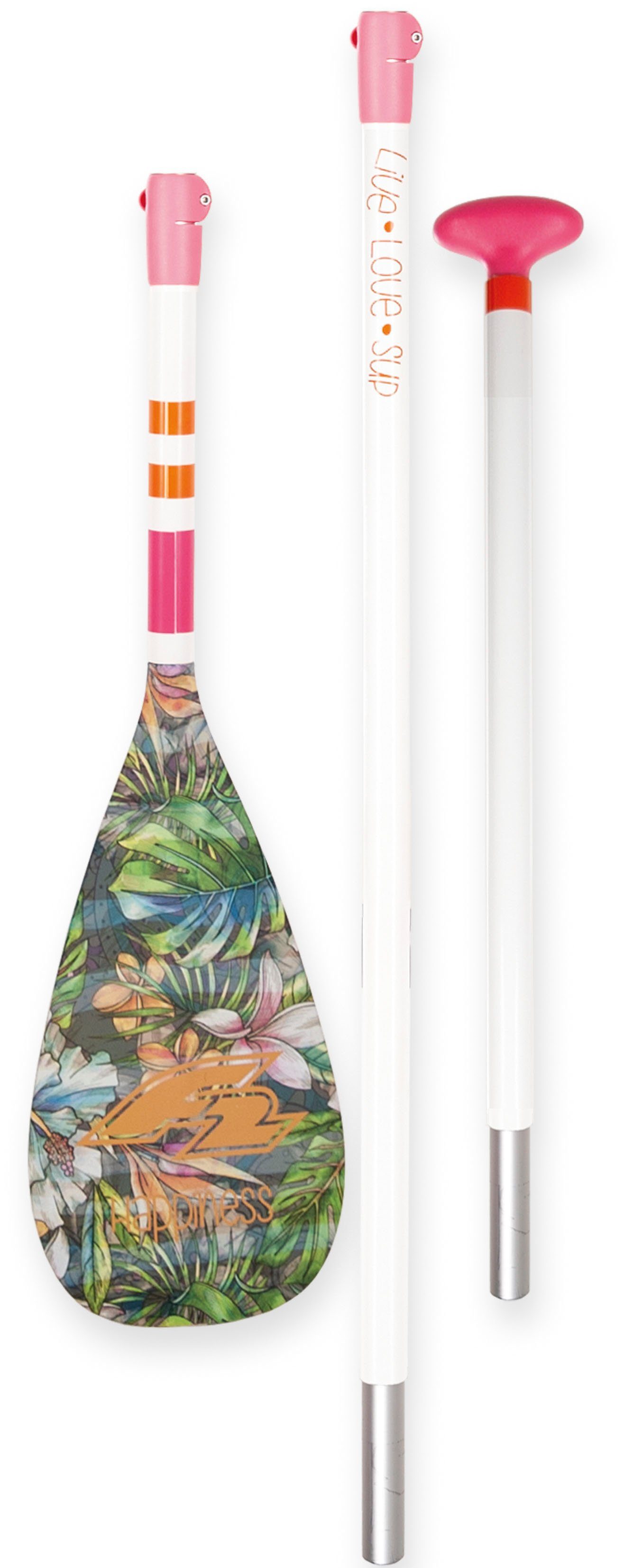 F2 Fiberglas Paddel Happiness SUP-Paddel, (Set, 3-St)