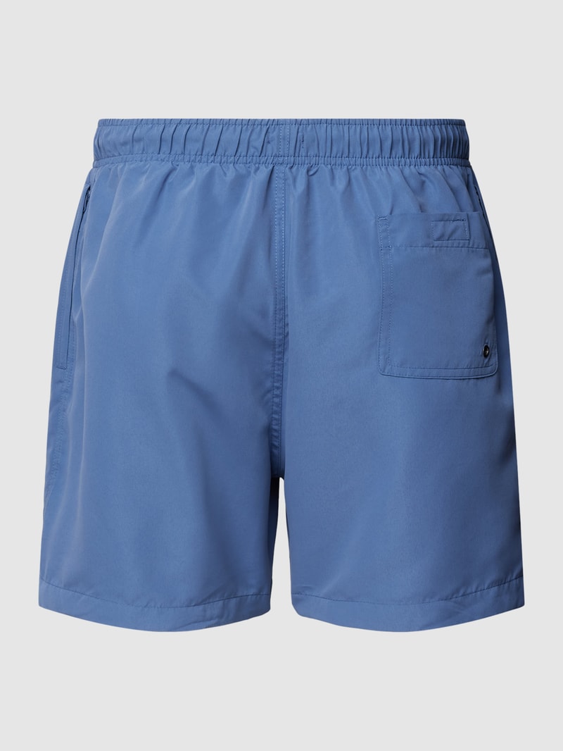 Badeshorts mit Label-Stitching in rauchblau