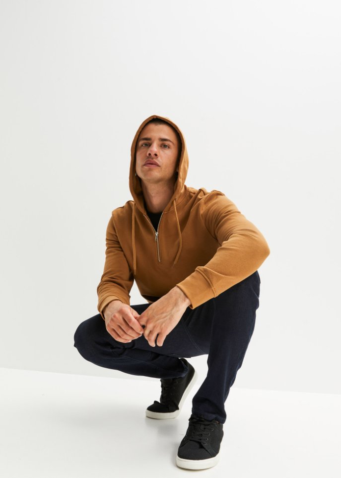 Kapuzensweatshirt mit Reißverschlussöffnung