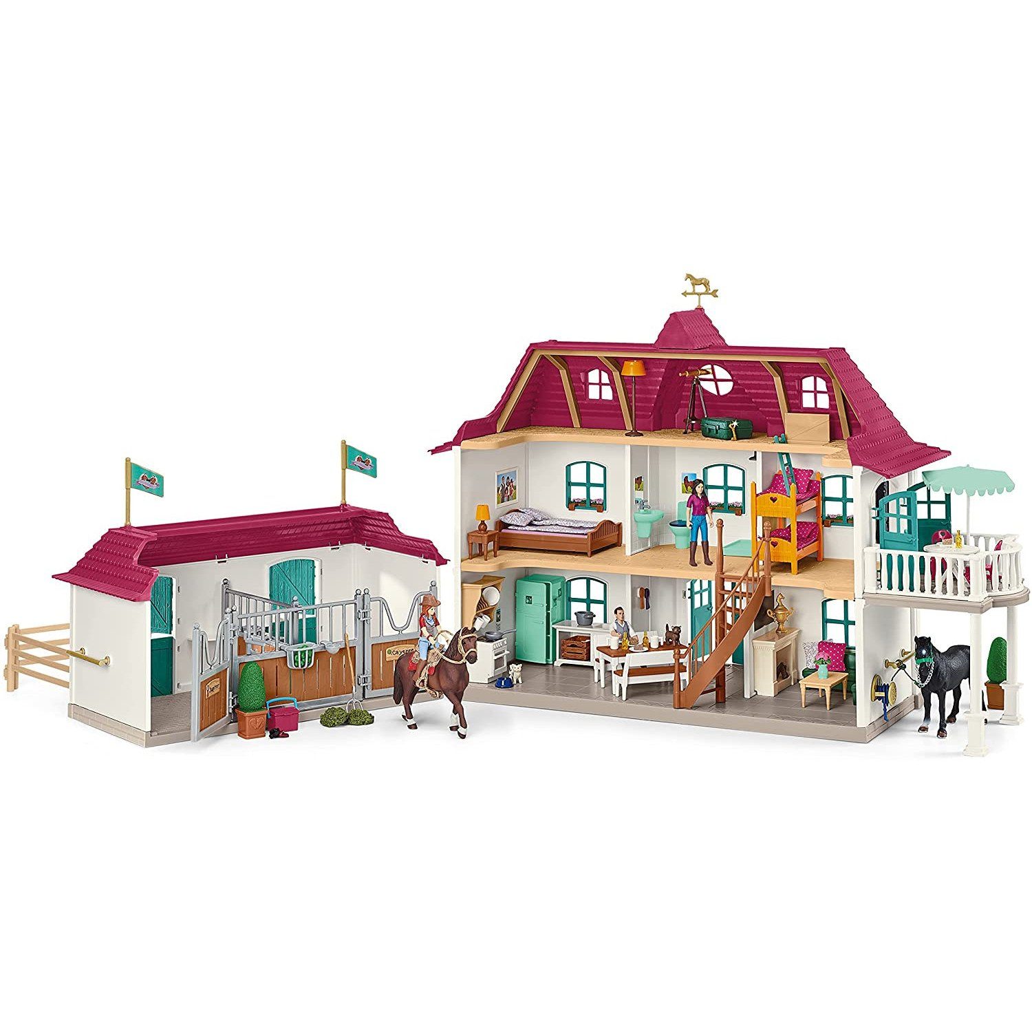 Schleich® Spielwelt SLH42551, Horse Club Landhaus und Pferdestall am See