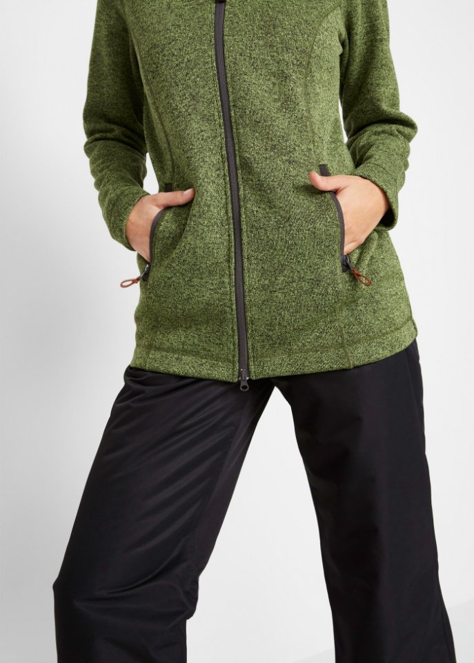 Strick-Fleecejacke mit Kapuze