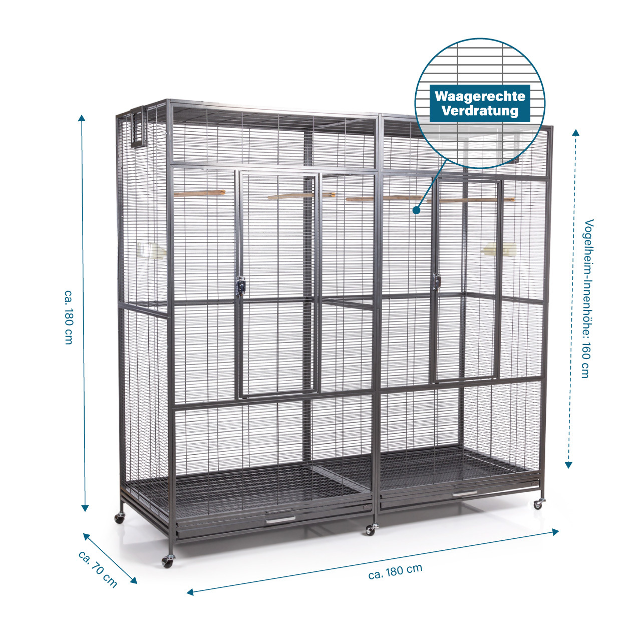 Montana Cages Käfige & Volieren Montana Cages Voliere New Sydney II dunkelgrau