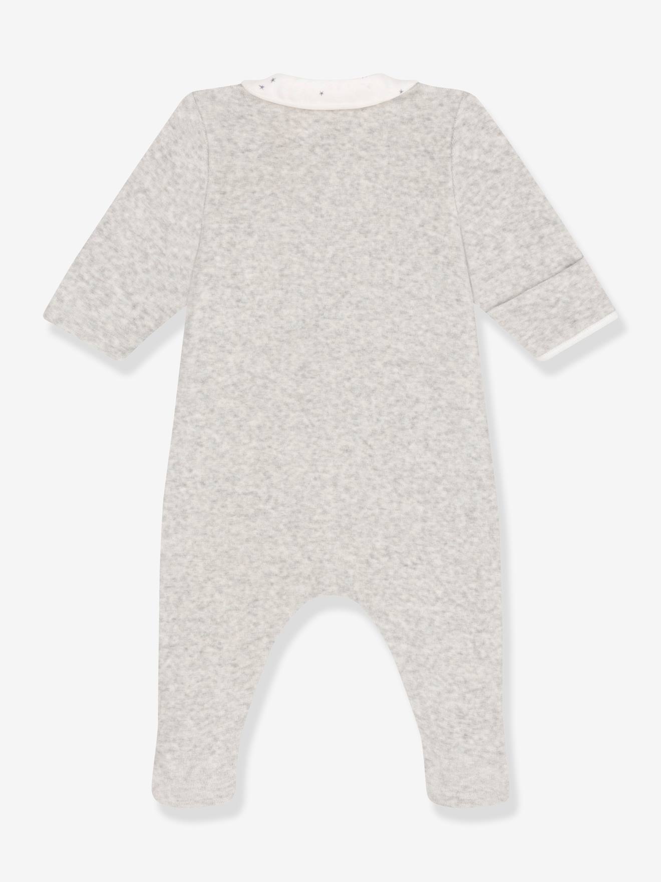 Pyjama bébé en velours PETIT BATEAU gris