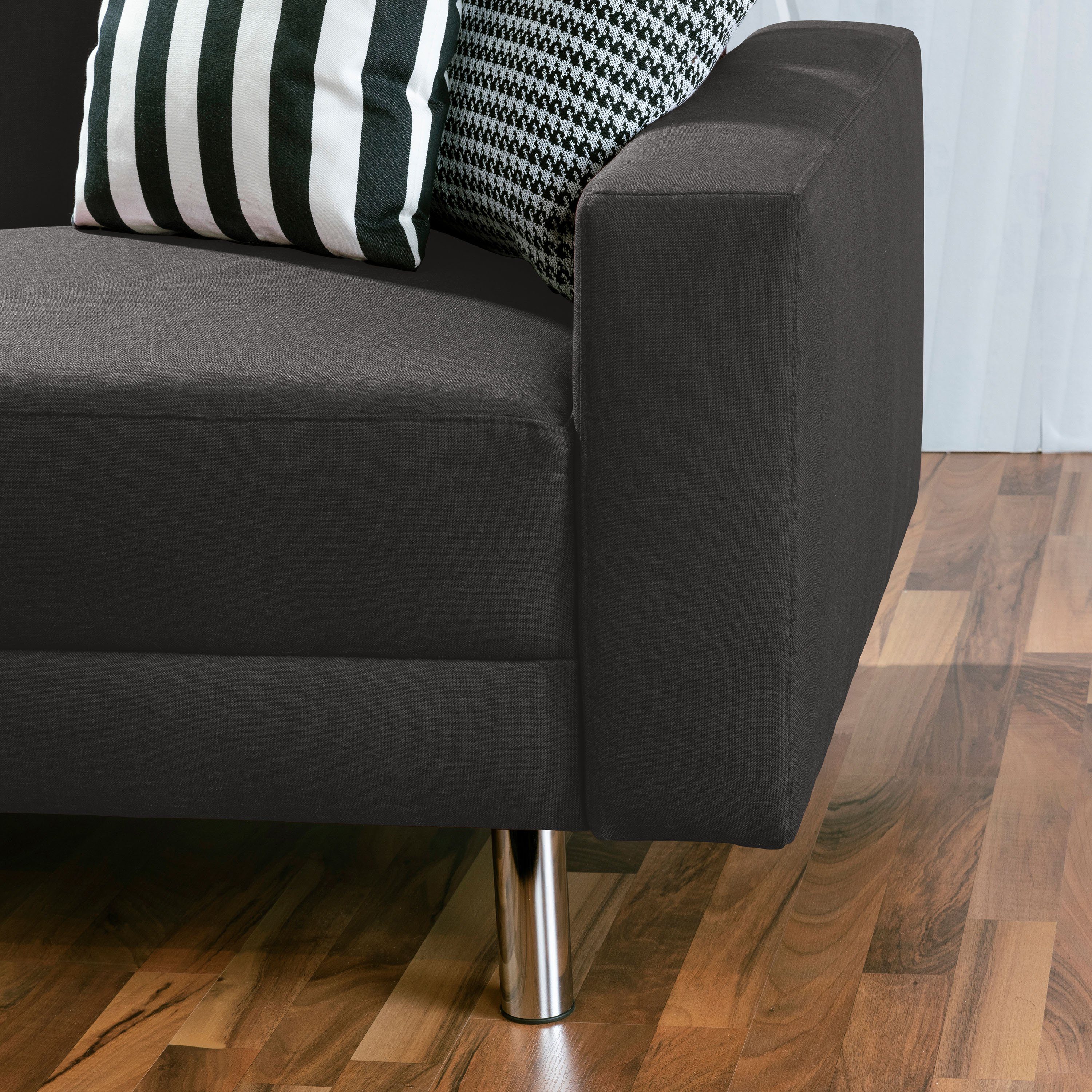 Max Winzer® Loungesofa Just Fashion Funktionssofa Flachgewebe anthrazit, 1 Stück, Made in Germany
