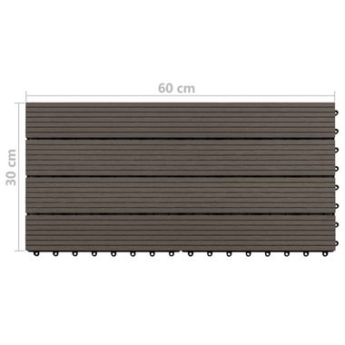 Teppichboden Terrassenfliesen 6 Stk. WPC 60x30 cm 1,08 m² Dunkelbraun, vidaXL