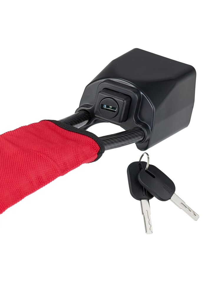 relaxdays Lenkradschloss in Schwarz/ Rot günstig kaufen onesize