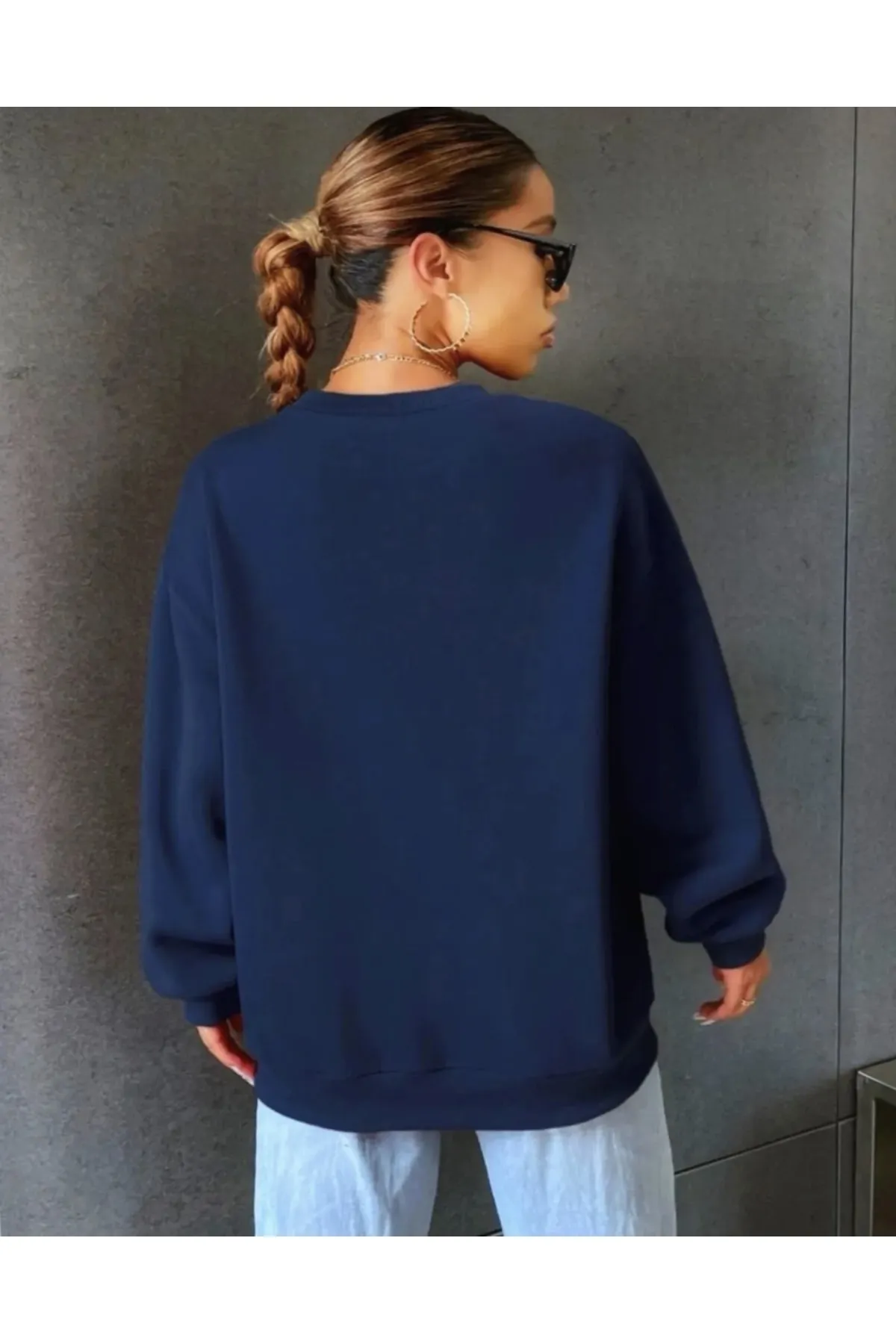 My Blog  Marineblaues C'est La Vie Paris Sweatshirt mit Rundhalsausschnitt
