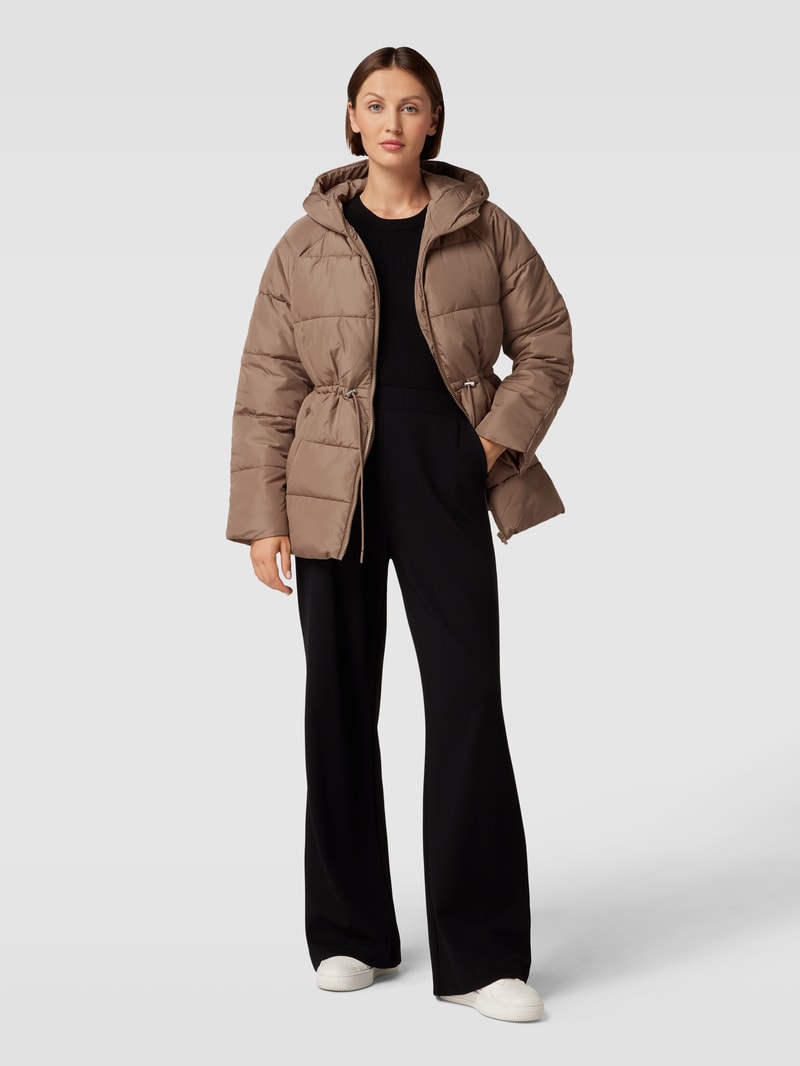 Steppjacke mit Kapuze Modell 'LEANA' in taupe