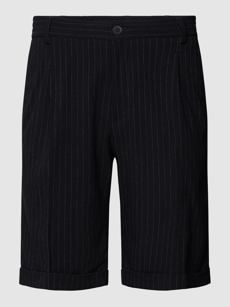 Shorts mit Streifenmuster in marineblau