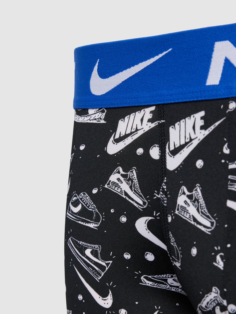 Trunks mit elastischem Label-Bund im 3er-Pack in royalblau