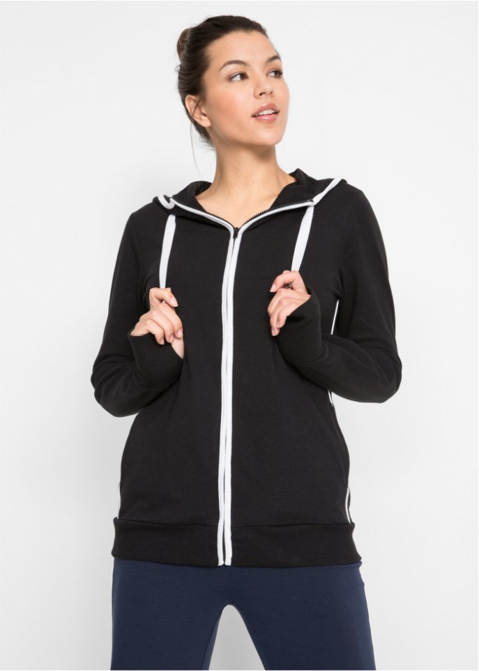 Stretch-Sweatjacke mit Baumwolle