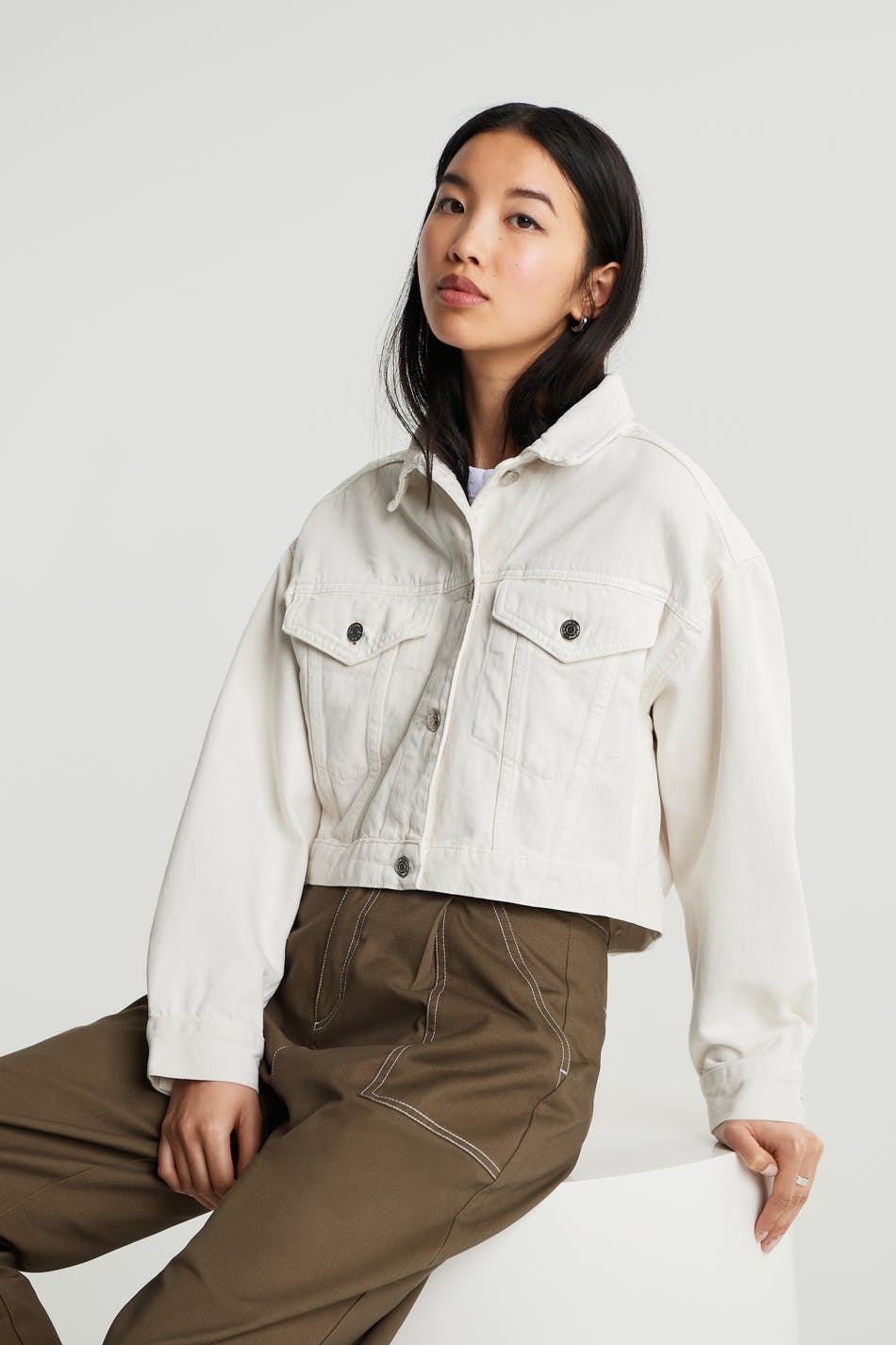 Cropped denim jacket