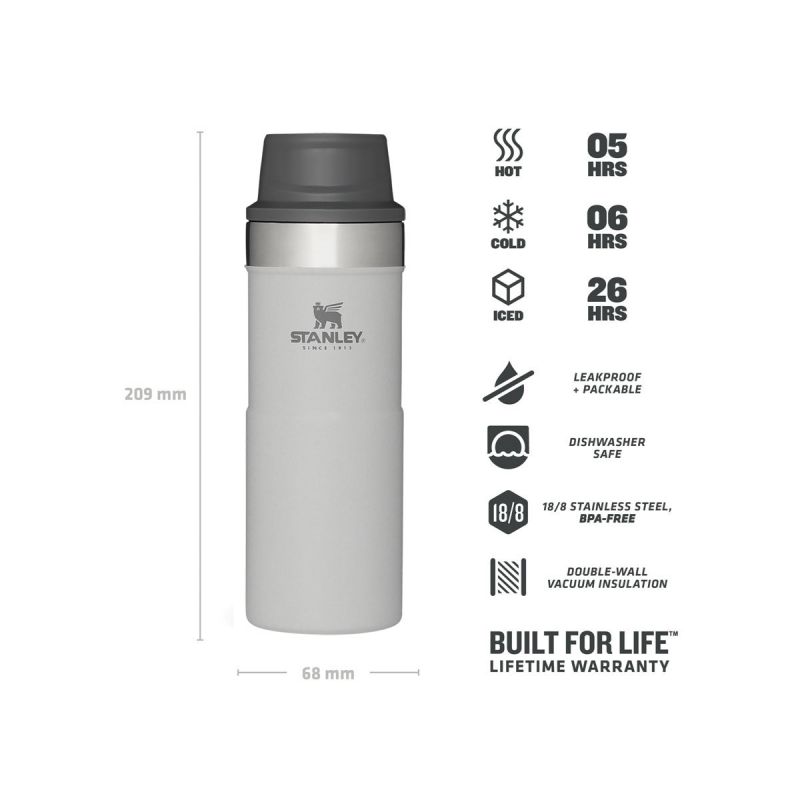 Stanley Classic Trigger-Action Travel MUG 12oz \/350ml Ash