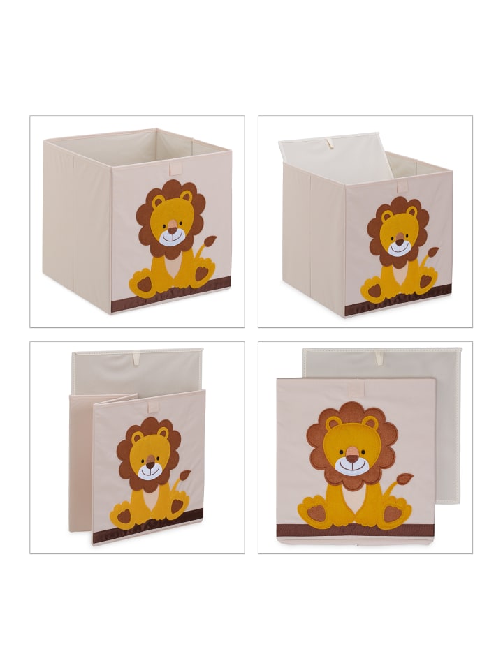 relaxdays Aufbewahrungsbox in Beige/ Gelb - (B)33 x (H)33 x (T)33 cm günstig kaufen onesize