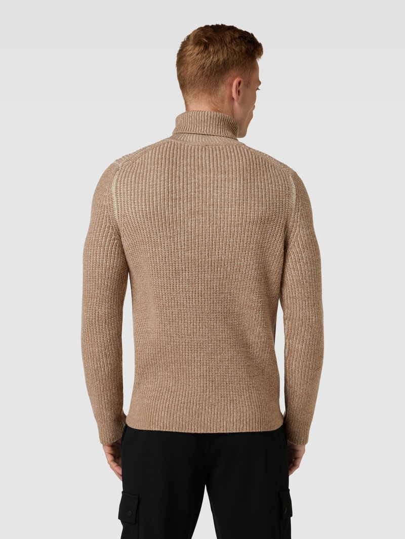 Strickpullover mit Rollkragen Modell 'Moulino' in camel