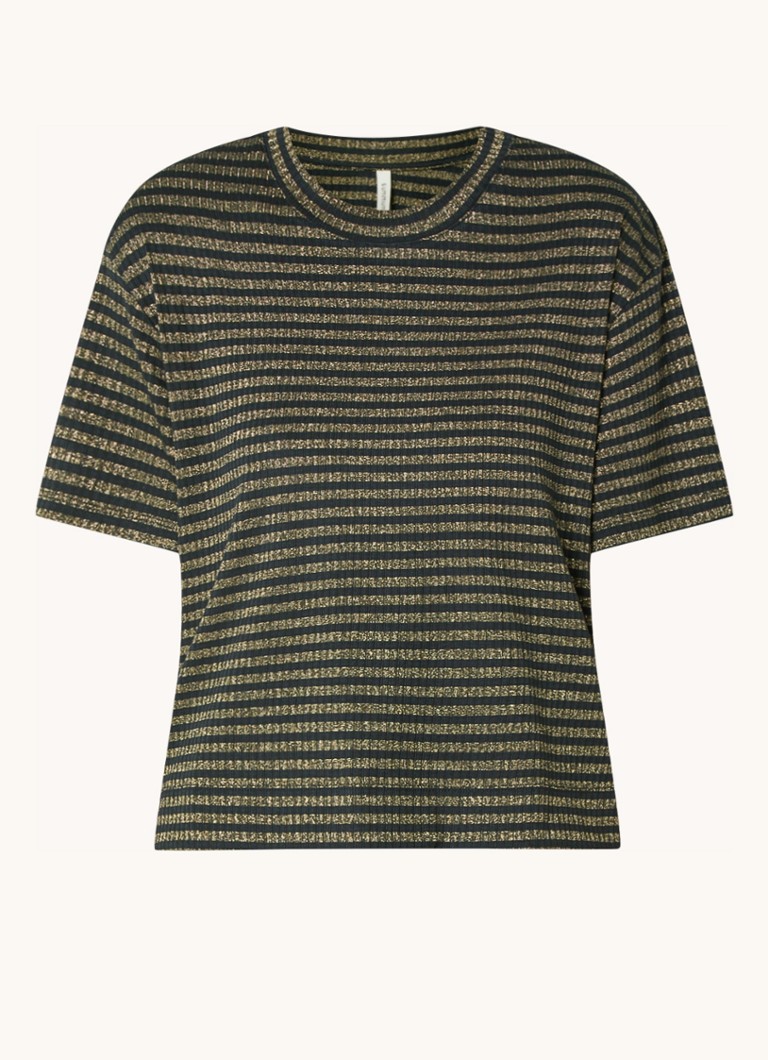 T-shirt Summum en maille fine à rayures et lurex