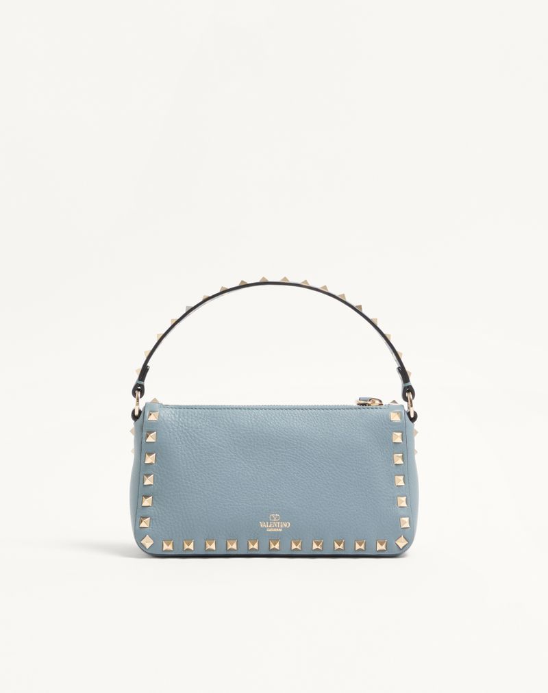 Bolsa de ombro pequena Rockstud em couro de bezerro granulado